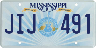 MS license plate JIJ491