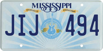 MS license plate JIJ494