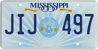 MS license plate JIJ497
