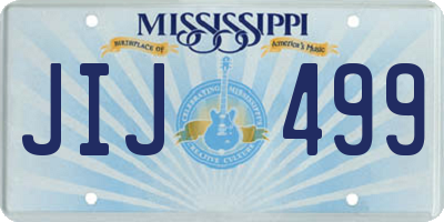 MS license plate JIJ499