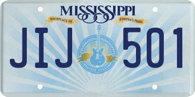 MS license plate JIJ501