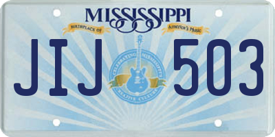 MS license plate JIJ503
