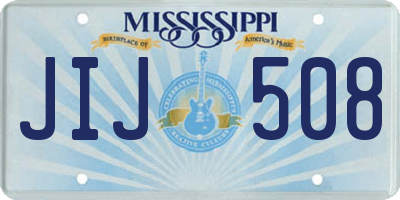 MS license plate JIJ508