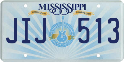 MS license plate JIJ513