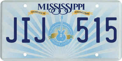 MS license plate JIJ515