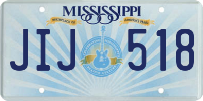MS license plate JIJ518