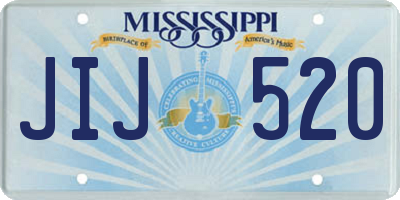 MS license plate JIJ520