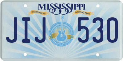 MS license plate JIJ530