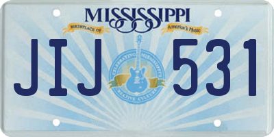 MS license plate JIJ531