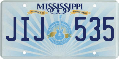 MS license plate JIJ535