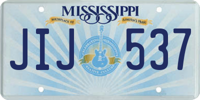 MS license plate JIJ537