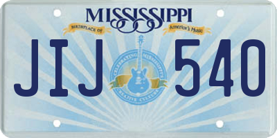 MS license plate JIJ540