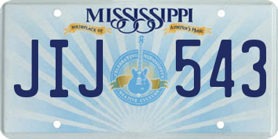 MS license plate JIJ543