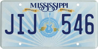 MS license plate JIJ546
