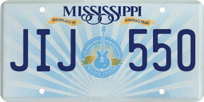 MS license plate JIJ550