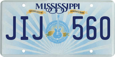 MS license plate JIJ560