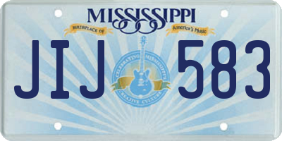 MS license plate JIJ583