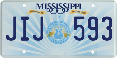 MS license plate JIJ593