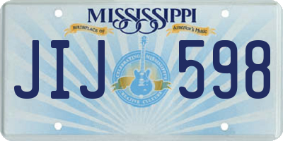 MS license plate JIJ598