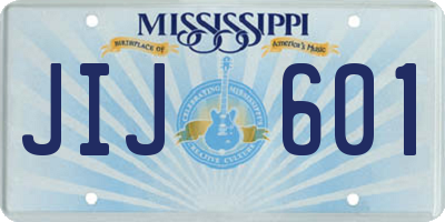 MS license plate JIJ601