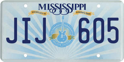 MS license plate JIJ605