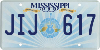 MS license plate JIJ617