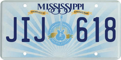 MS license plate JIJ618