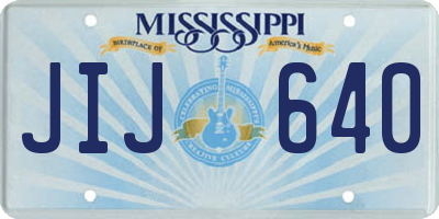 MS license plate JIJ640