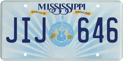 MS license plate JIJ646