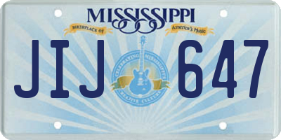 MS license plate JIJ647