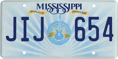 MS license plate JIJ654