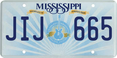 MS license plate JIJ665