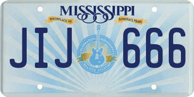 MS license plate JIJ666