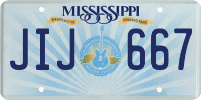 MS license plate JIJ667