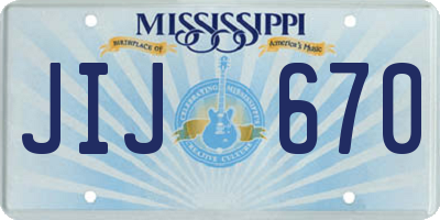 MS license plate JIJ670