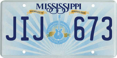MS license plate JIJ673