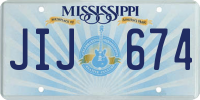 MS license plate JIJ674