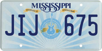 MS license plate JIJ675