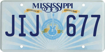 MS license plate JIJ677