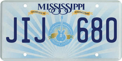 MS license plate JIJ680