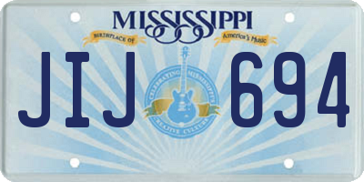 MS license plate JIJ694