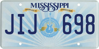 MS license plate JIJ698