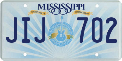 MS license plate JIJ702