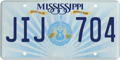 MS license plate JIJ704