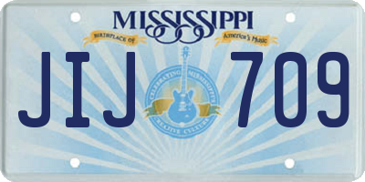 MS license plate JIJ709