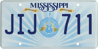MS license plate JIJ711
