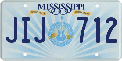 MS license plate JIJ712