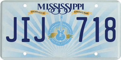 MS license plate JIJ718