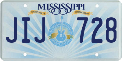 MS license plate JIJ728