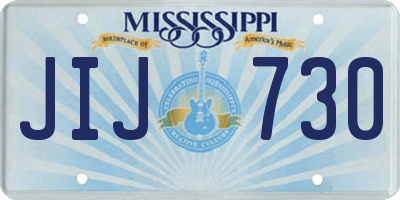 MS license plate JIJ730